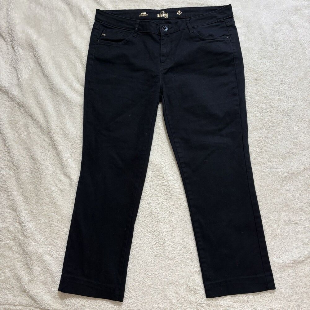 Jordache Denim Jeans Women’s 12 Black Ruby Straight Leg 5 Pocket Denim Casual